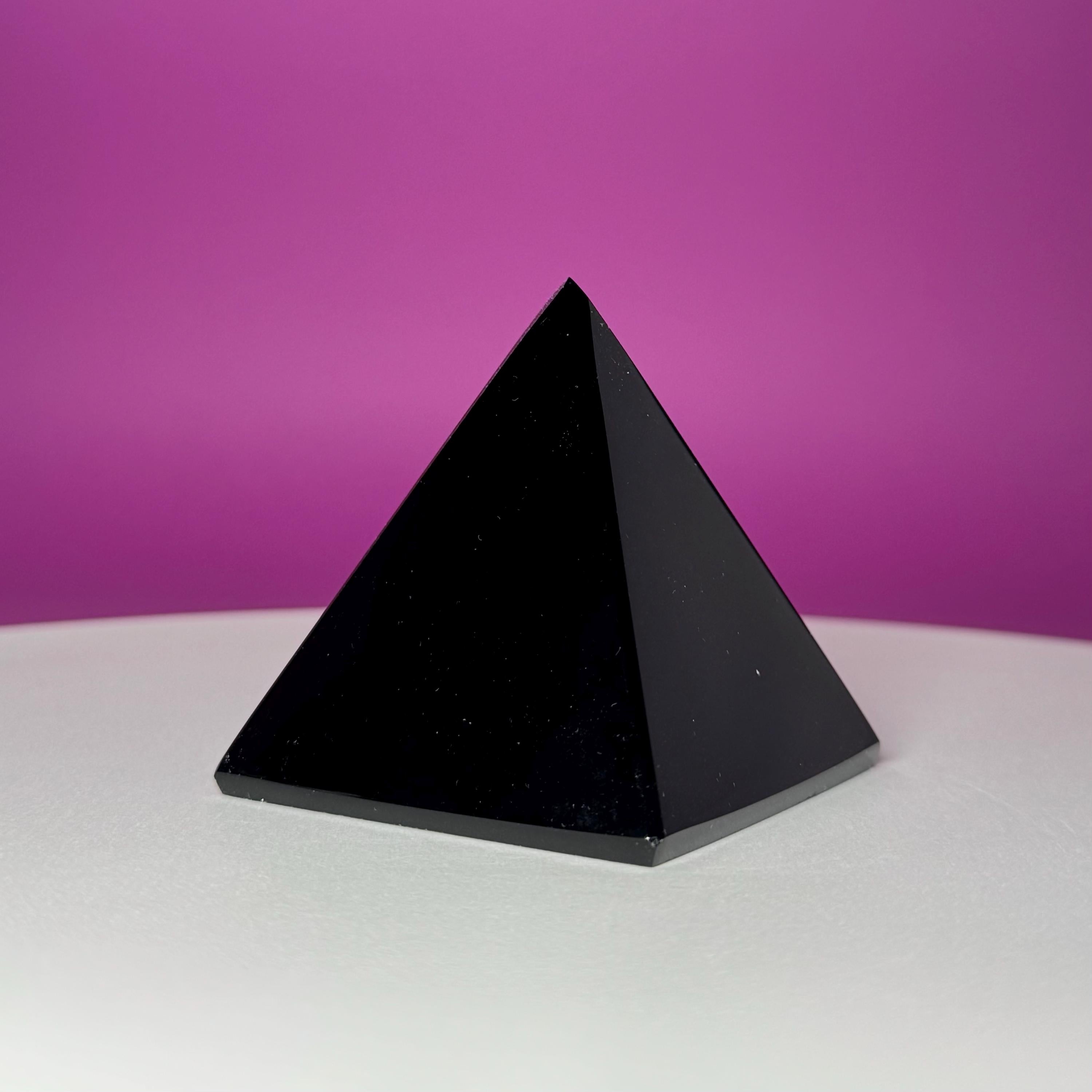 Black Obsidian Pyramid from Mexico – Protection & Grounding Crystal