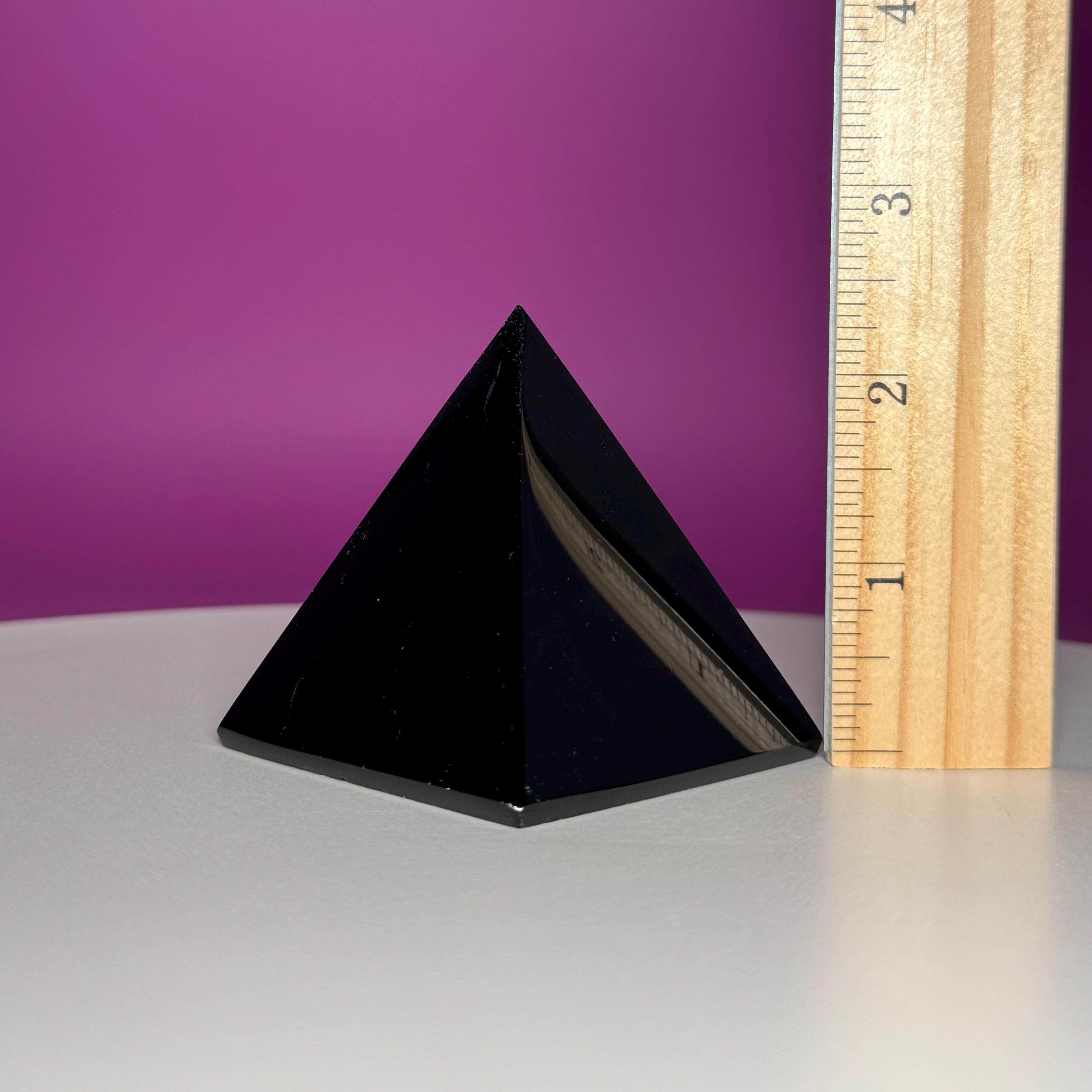 Black Obsidian Pyramid from Mexico – Protection & Grounding Crystal