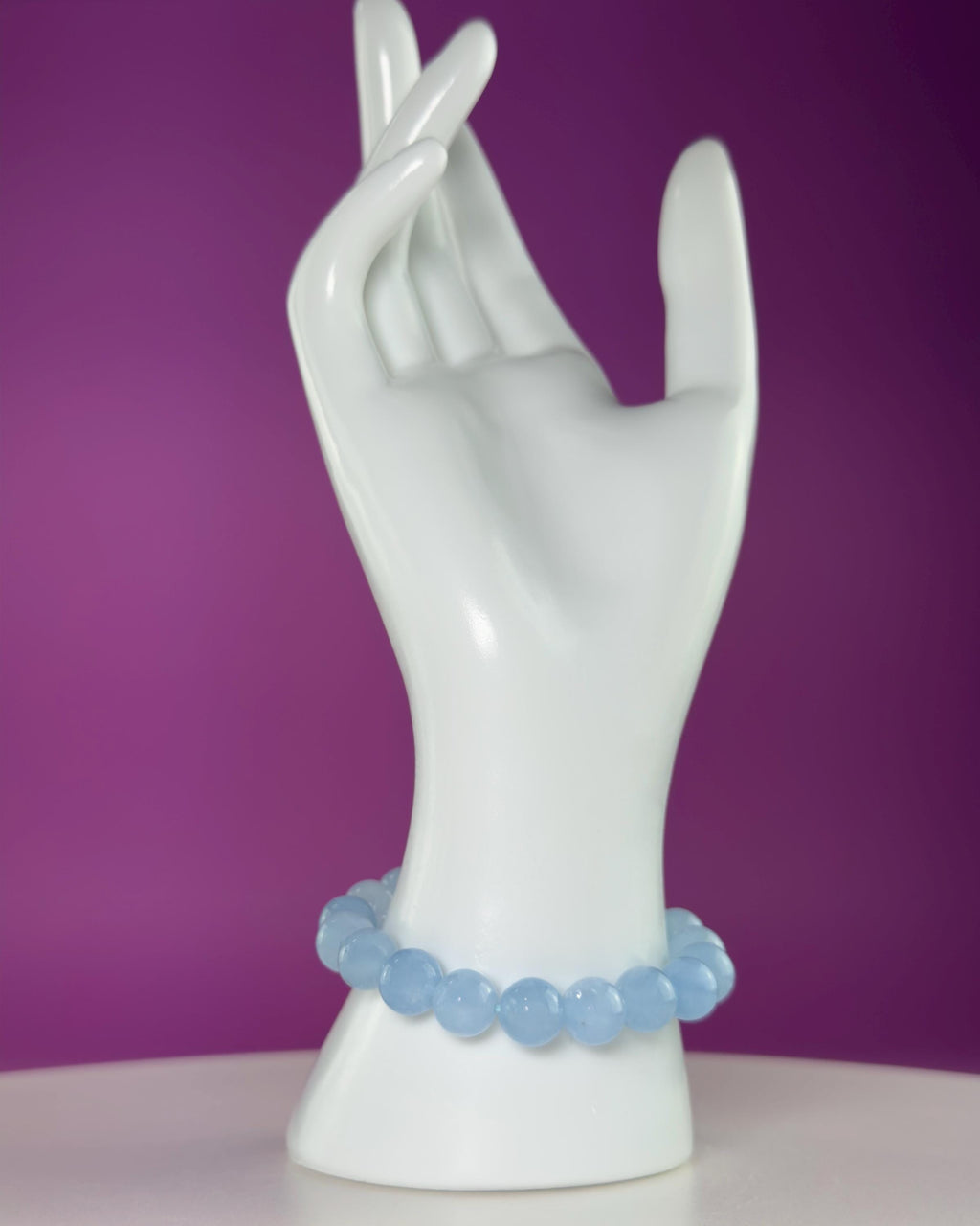 Aquamarine 10mm Bracelet | Natural Blue Crystal Beaded Bracelet