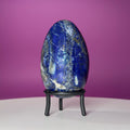 Lapis Lazuli Crystal Egg with Black Iron Display Stand