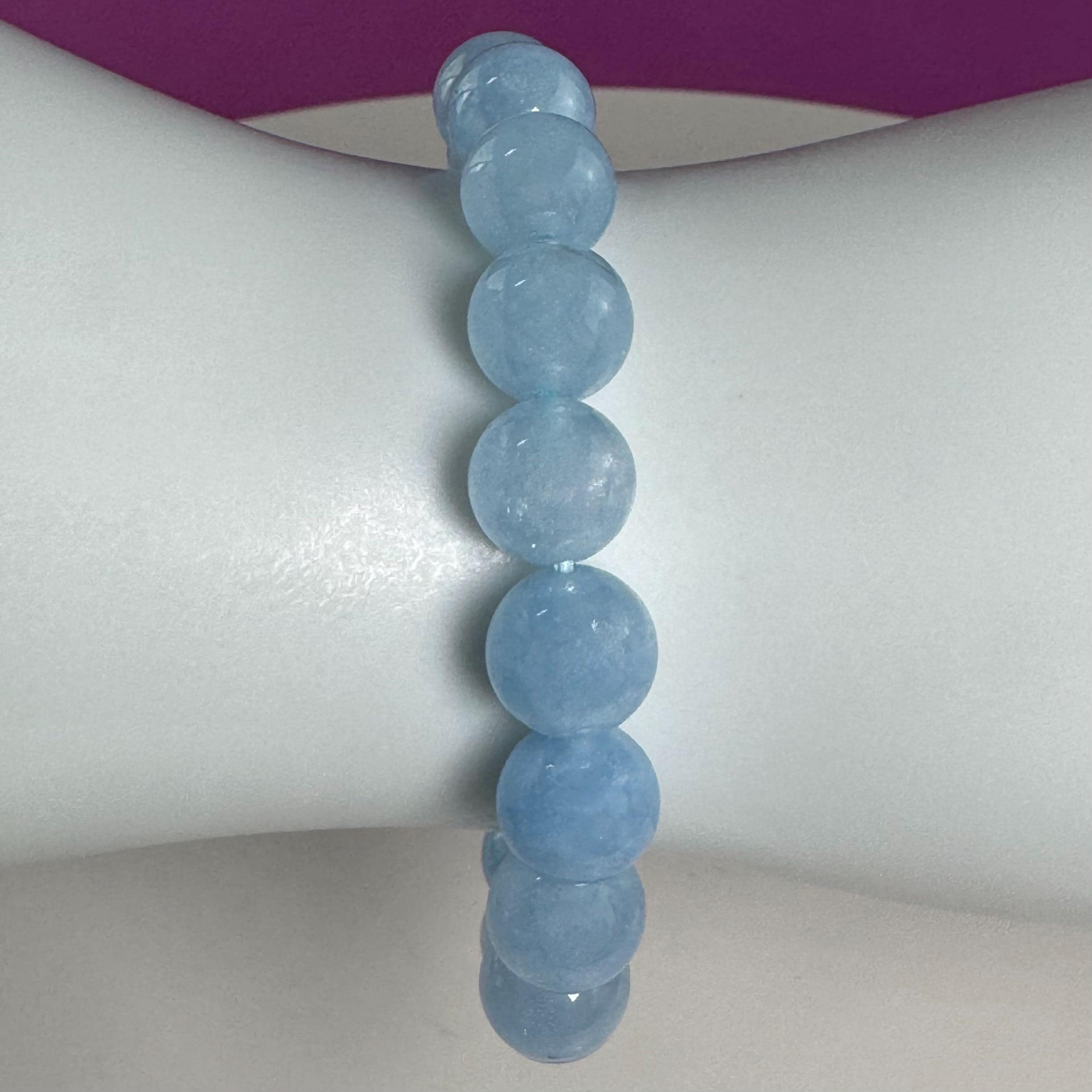 Aquamarine 10mm Bracelet | Natural Blue Crystal Beaded Bracelet