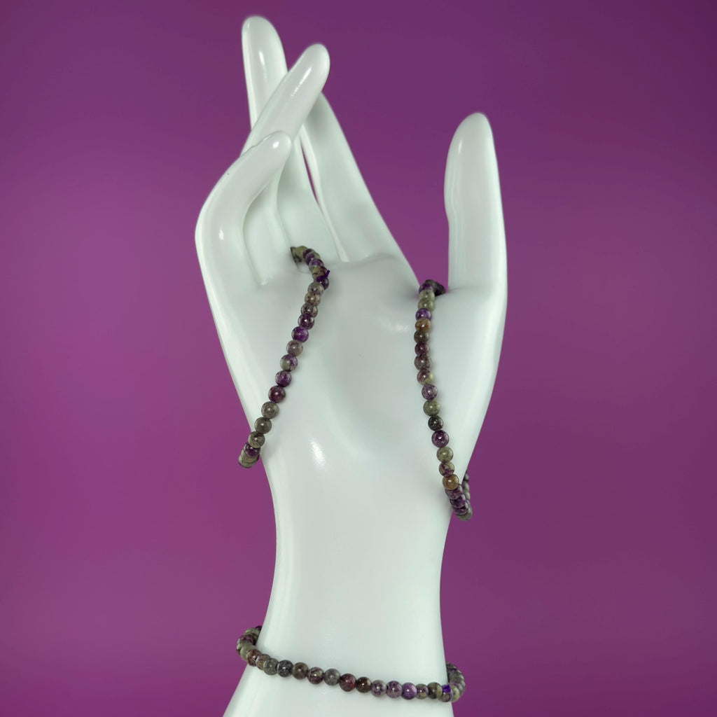 Atlantisite Bracelet 4mm Small Bead Stretch Bracelet | Serpentine Stichtite Crystal