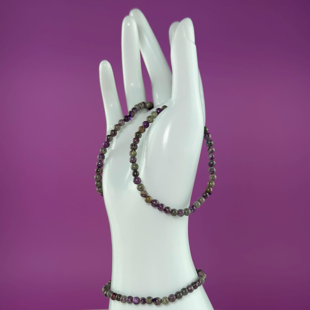 Atlantisite Bracelet 4mm Small Bead Stretch Bracelet | Serpentine Stichtite Crystal