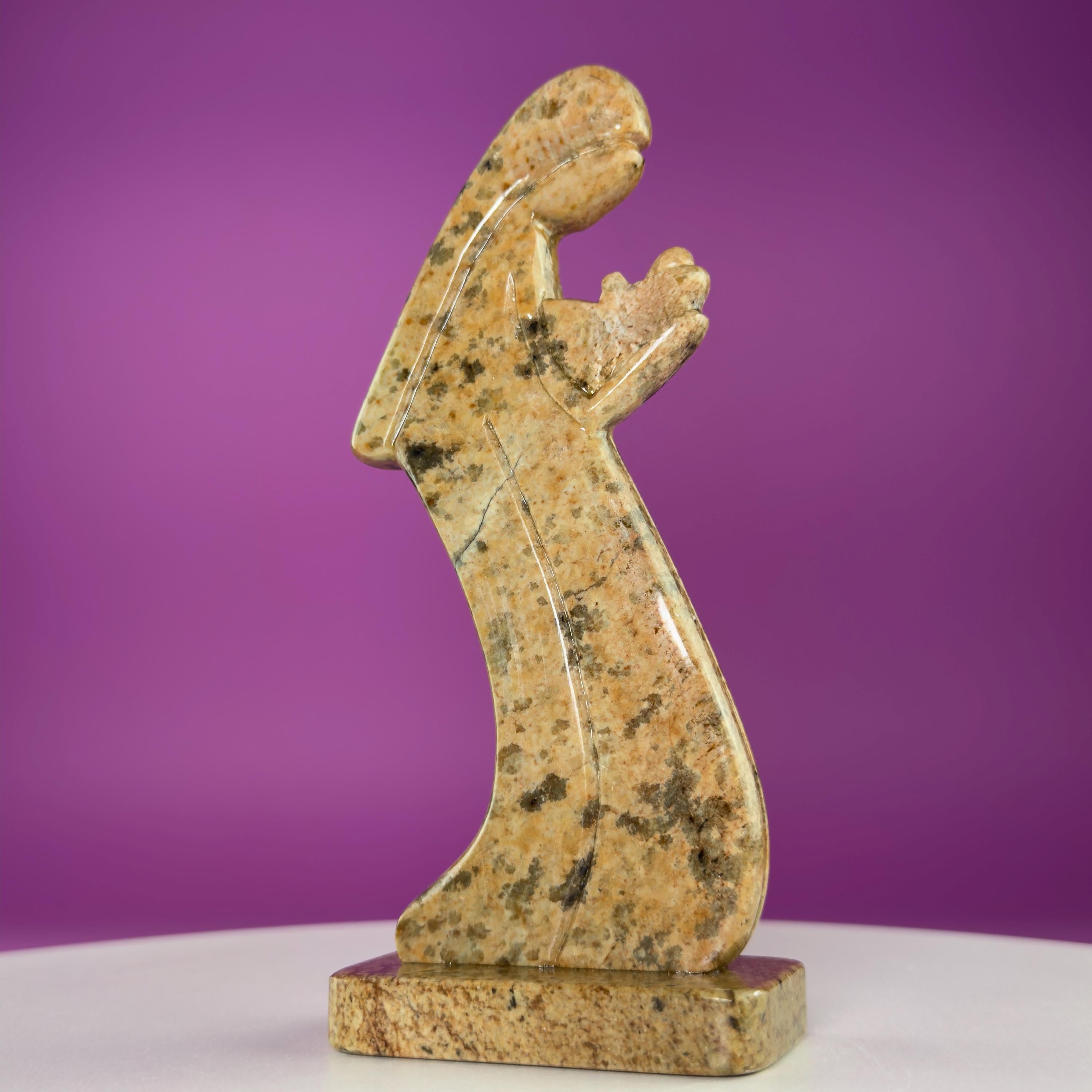 Brazilian Soapstone Madonna and Child Sculpture