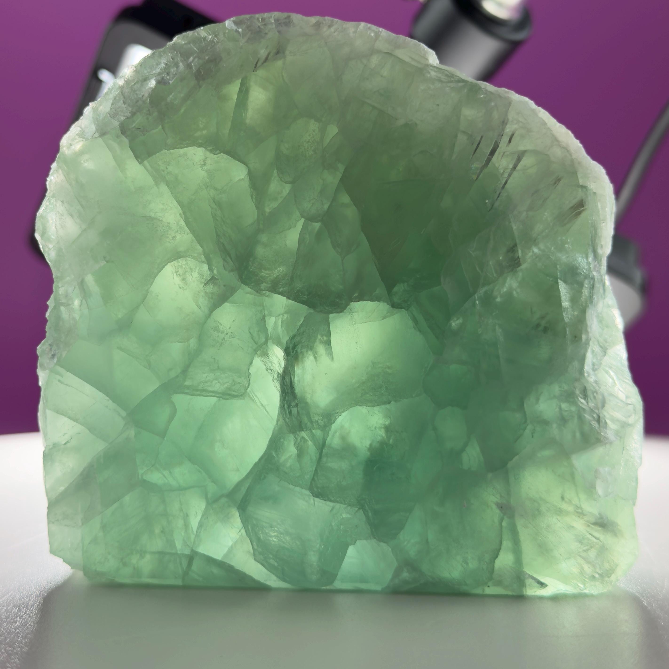 Green Fluorite Crystal Free Form UV Reactive
