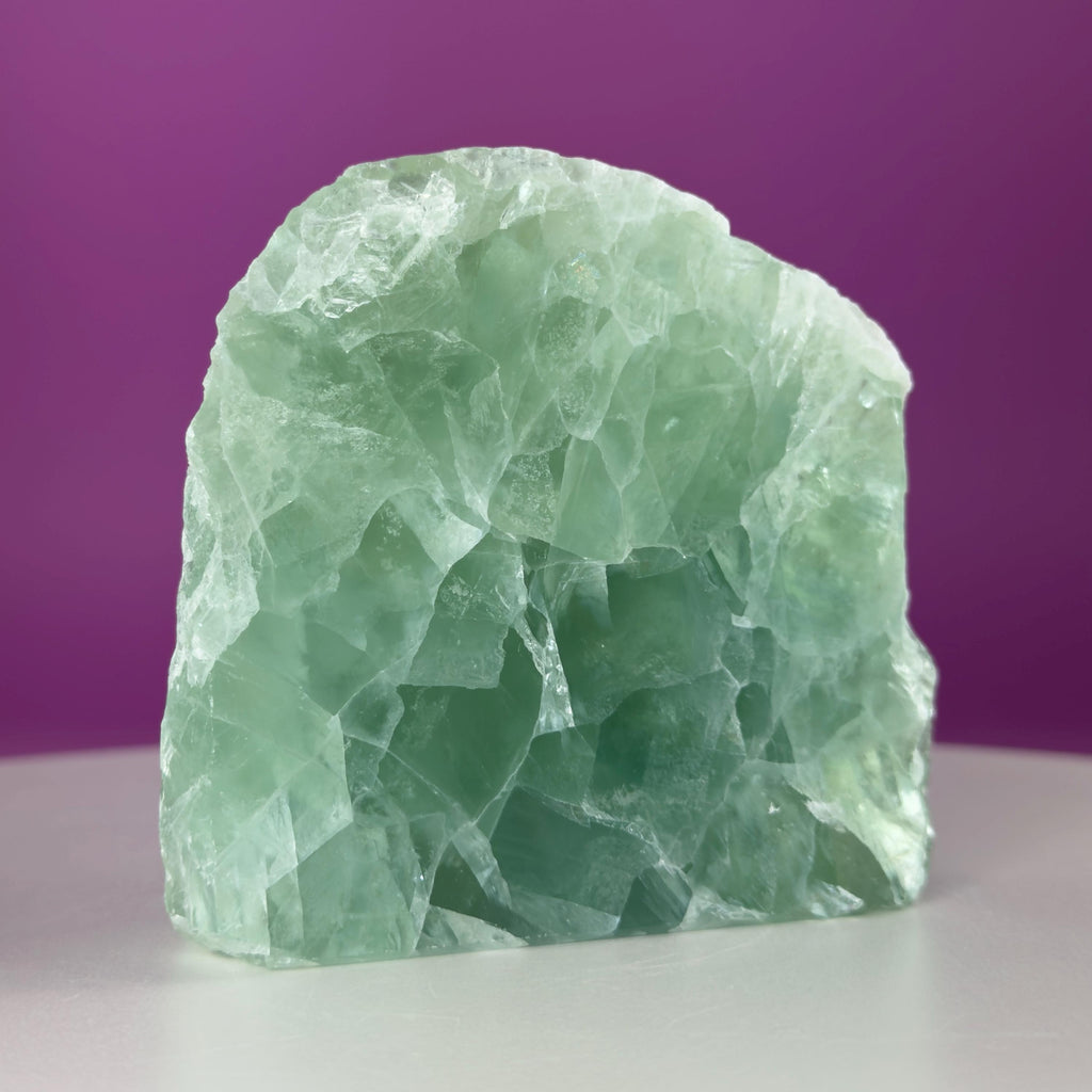 Green Fluorite Crystal Free Form UV Reactive