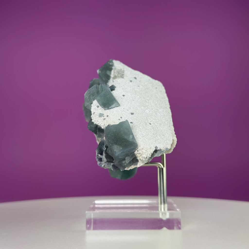 Blue Green Fluorite Specimen from Huanggangliang Mine | Inner Mongolia Crystal Display with Stand