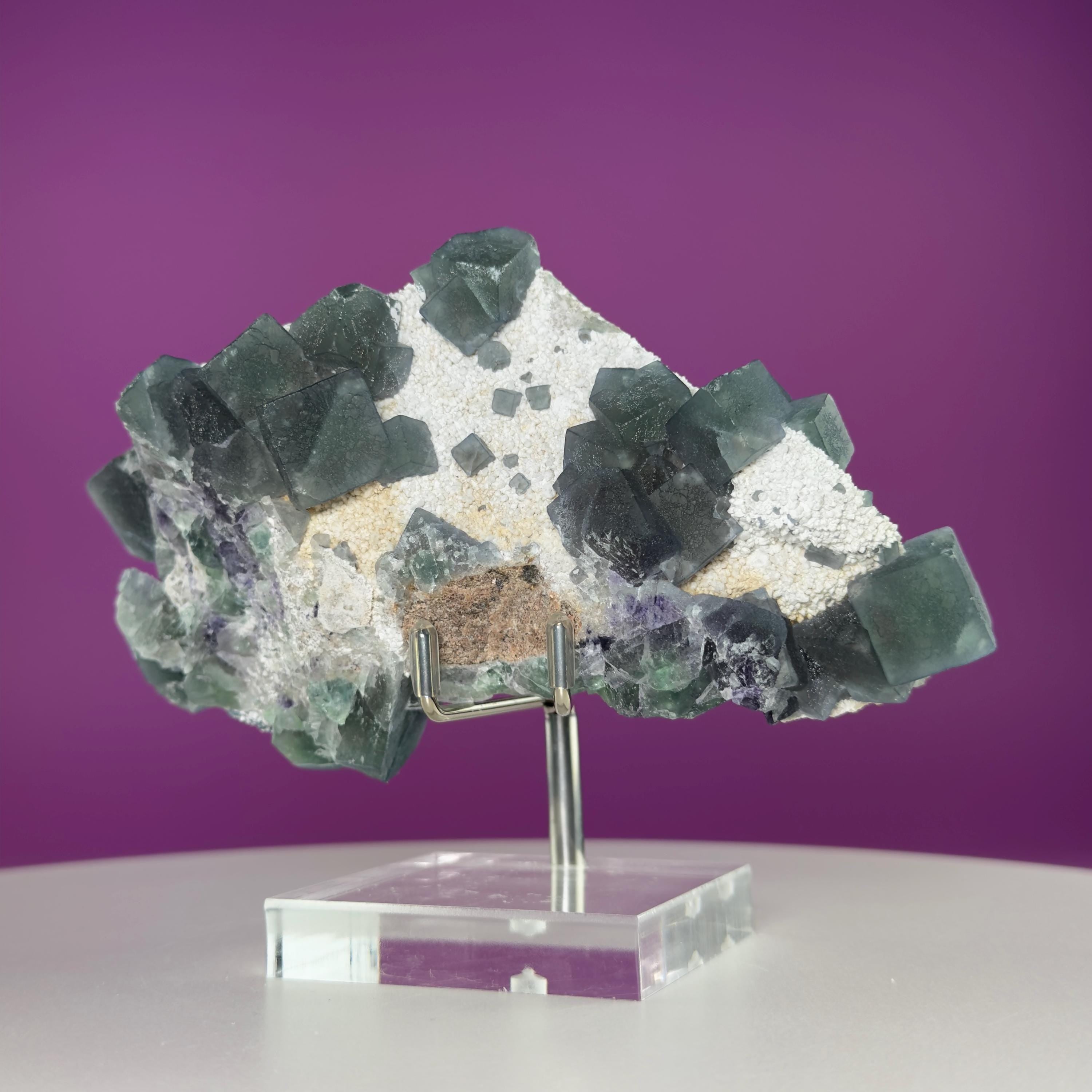 Blue Green Fluorite Specimen from Huanggangliang Mine | Inner Mongolia Crystal Display with Stand