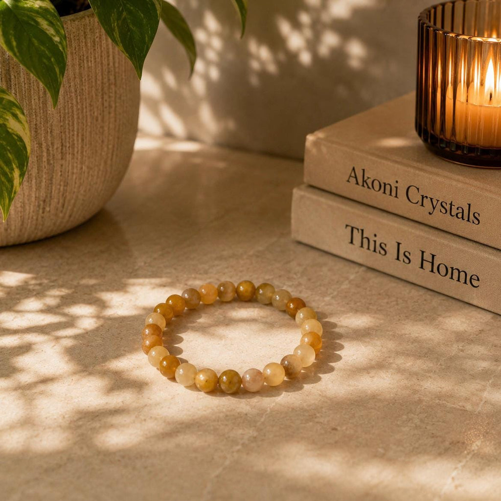 Golden Healer Bracelet 8mm Yellow Crystal Stretch Bracelet