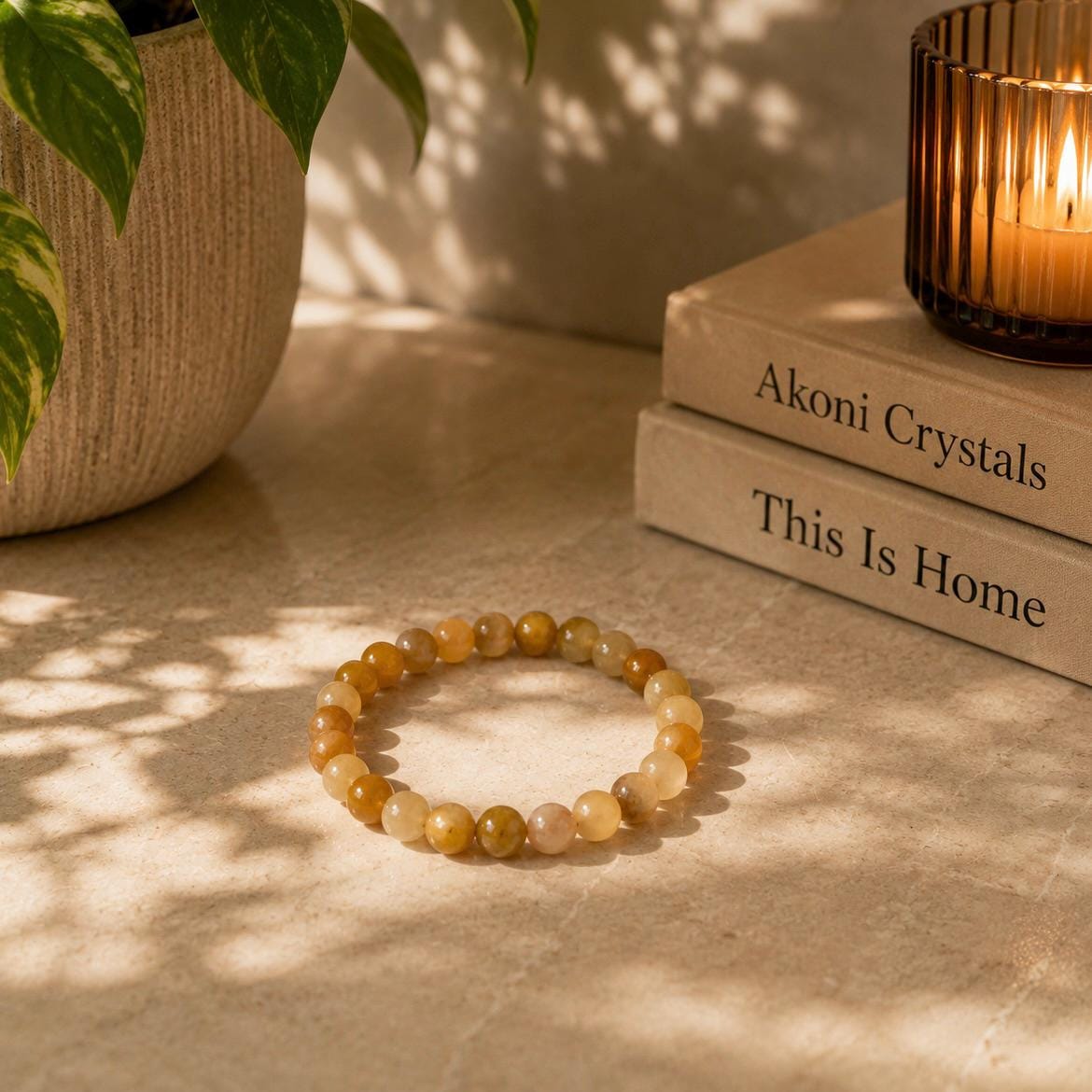 Golden Healer Bracelet 8mm Yellow Crystal Stretch Bracelet