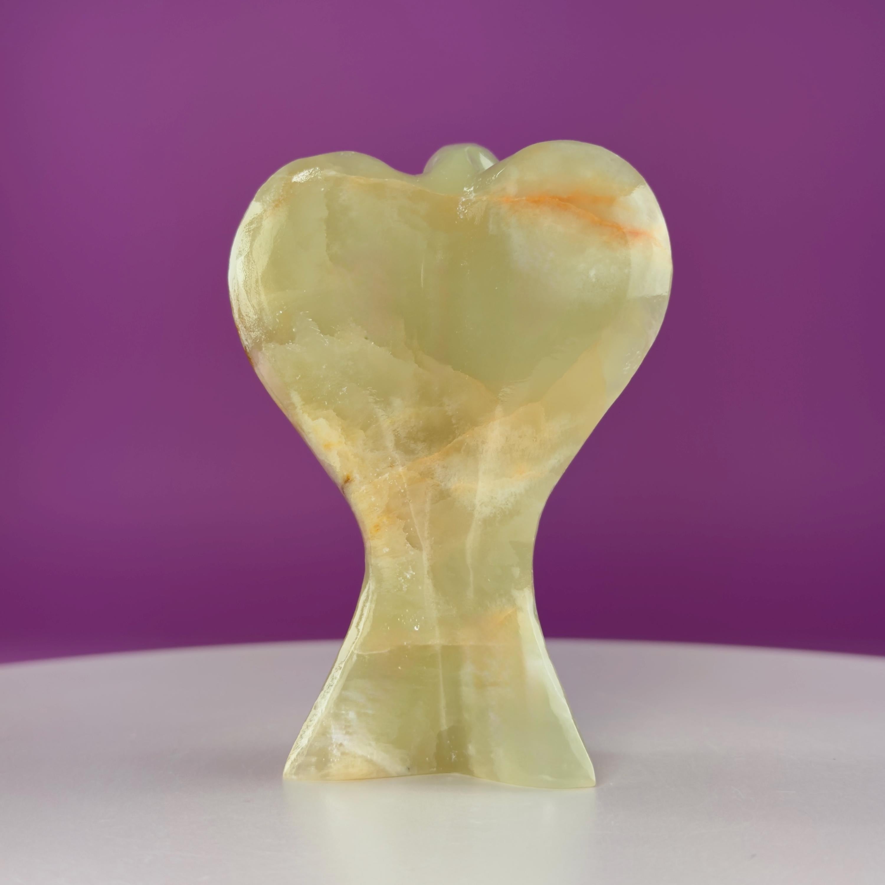 Green Onyx Angel Carving Crystal Guardian Figurine
