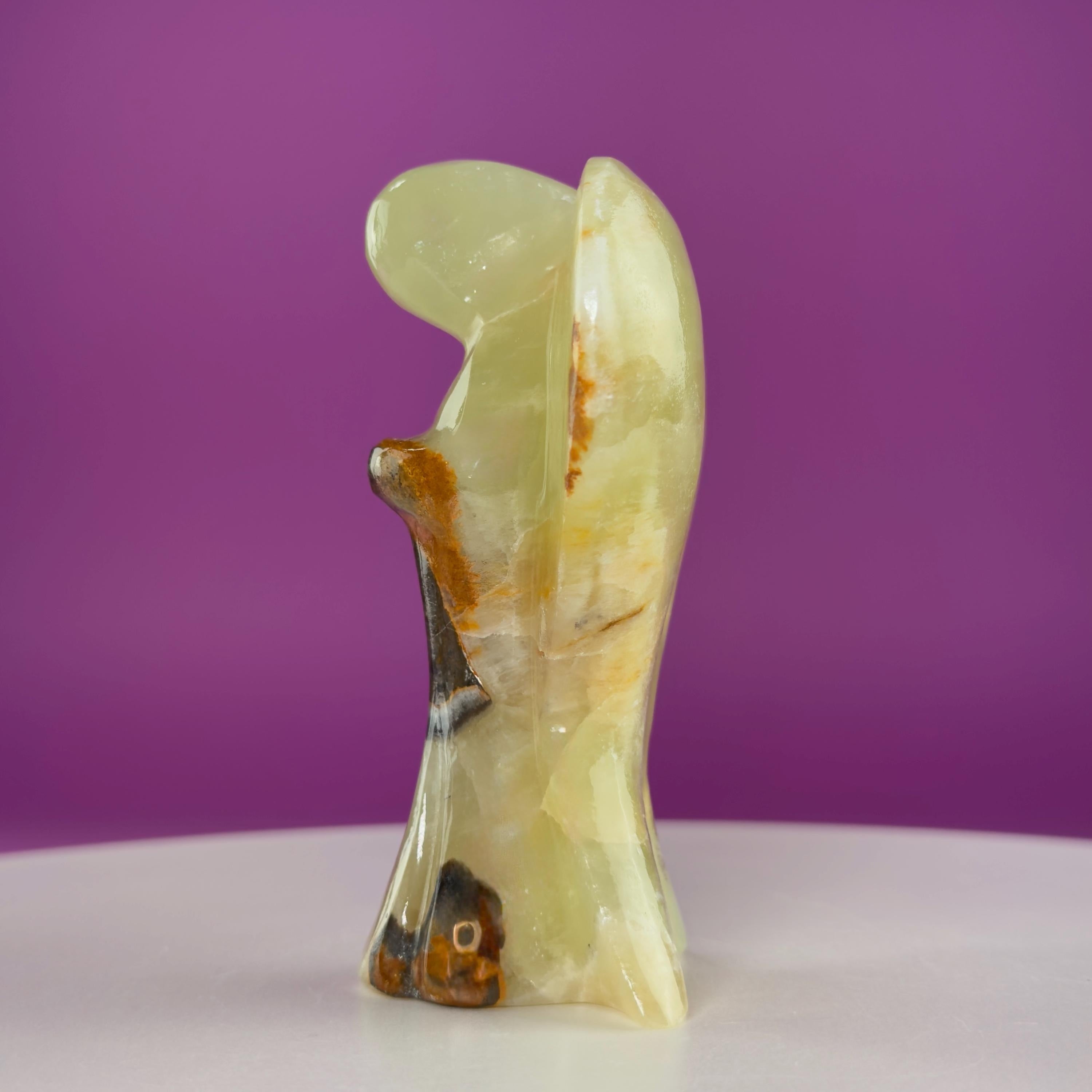 Green Onyx Angel Carving Crystal Guardian Figurine