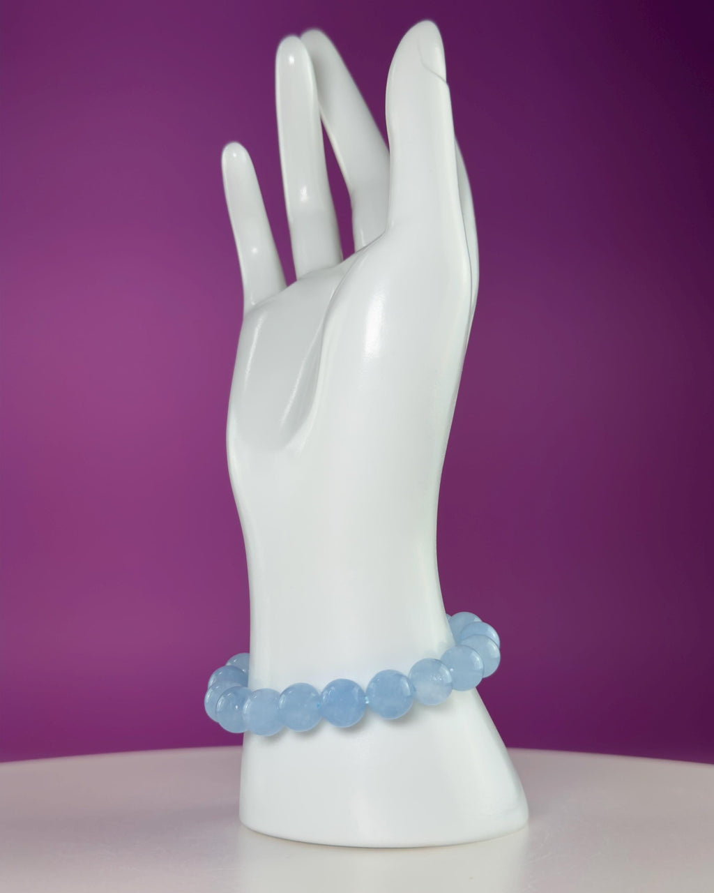 Aquamarine 10mm Bracelet | Natural Blue Crystal Beaded Bracelet