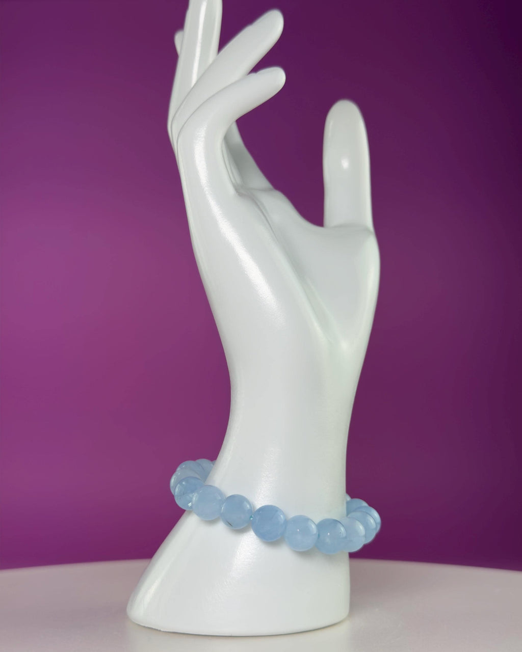 Aquamarine 10mm Bracelet | Natural Blue Crystal Beaded Bracelet
