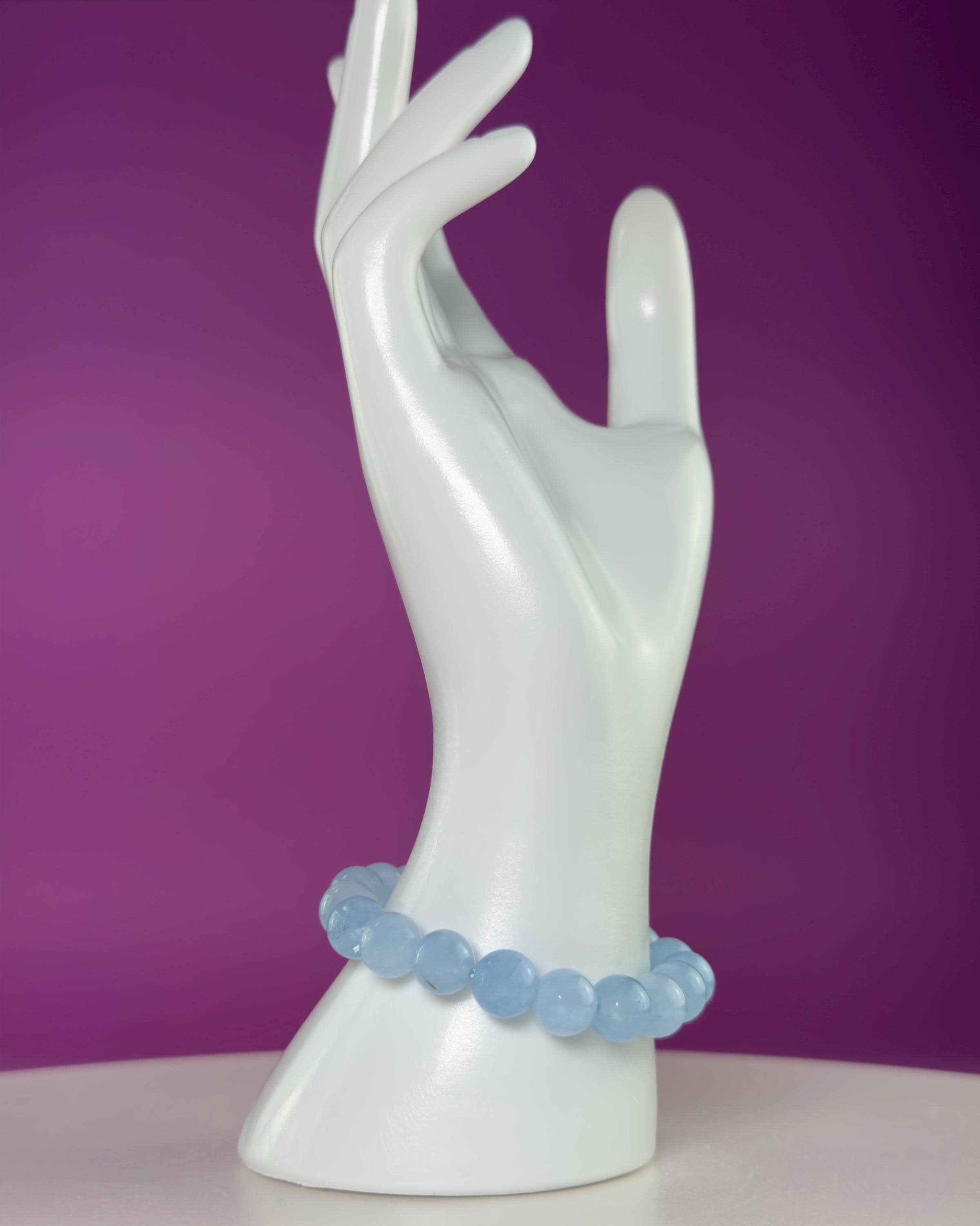 Aquamarine 10mm Bracelet | Natural Blue Crystal Beaded Bracelet