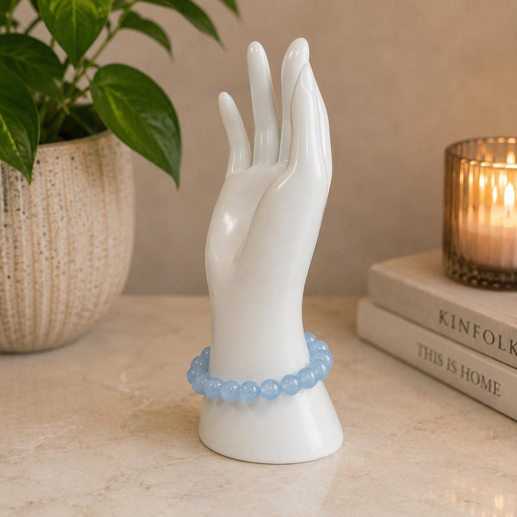 Aquamarine 10mm Bracelet | Natural Blue Crystal Beaded Bracelet