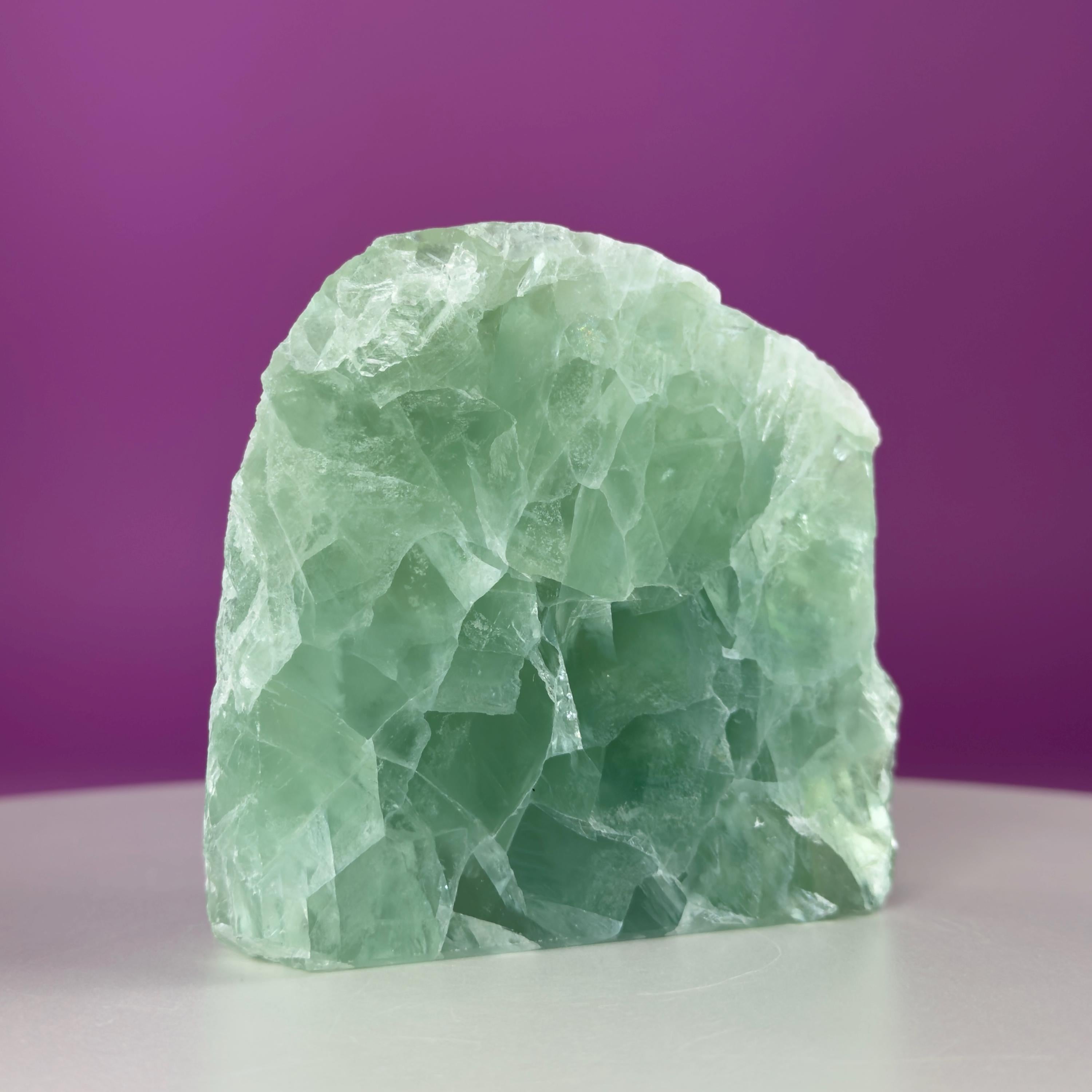 Green Fluorite Crystal Free Form UV Reactive
