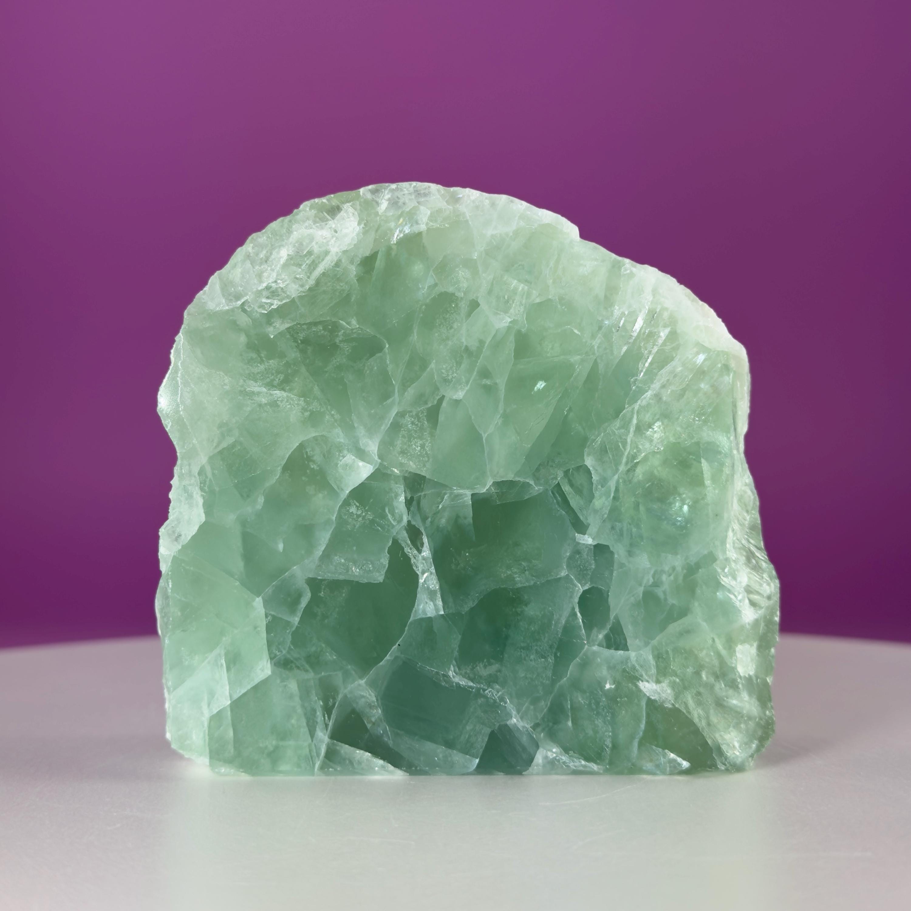 Green Fluorite Crystal Free Form UV Reactive