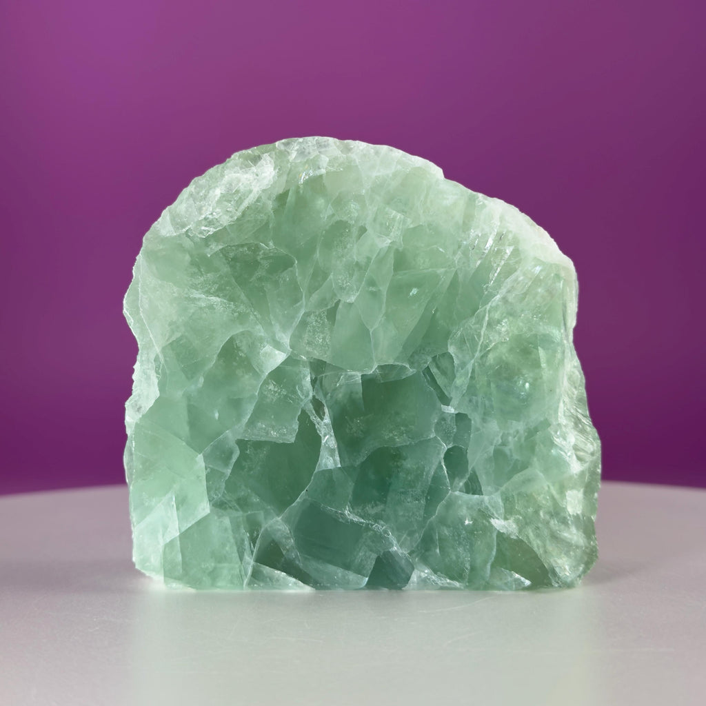Green Fluorite Crystal Free Form UV Reactive