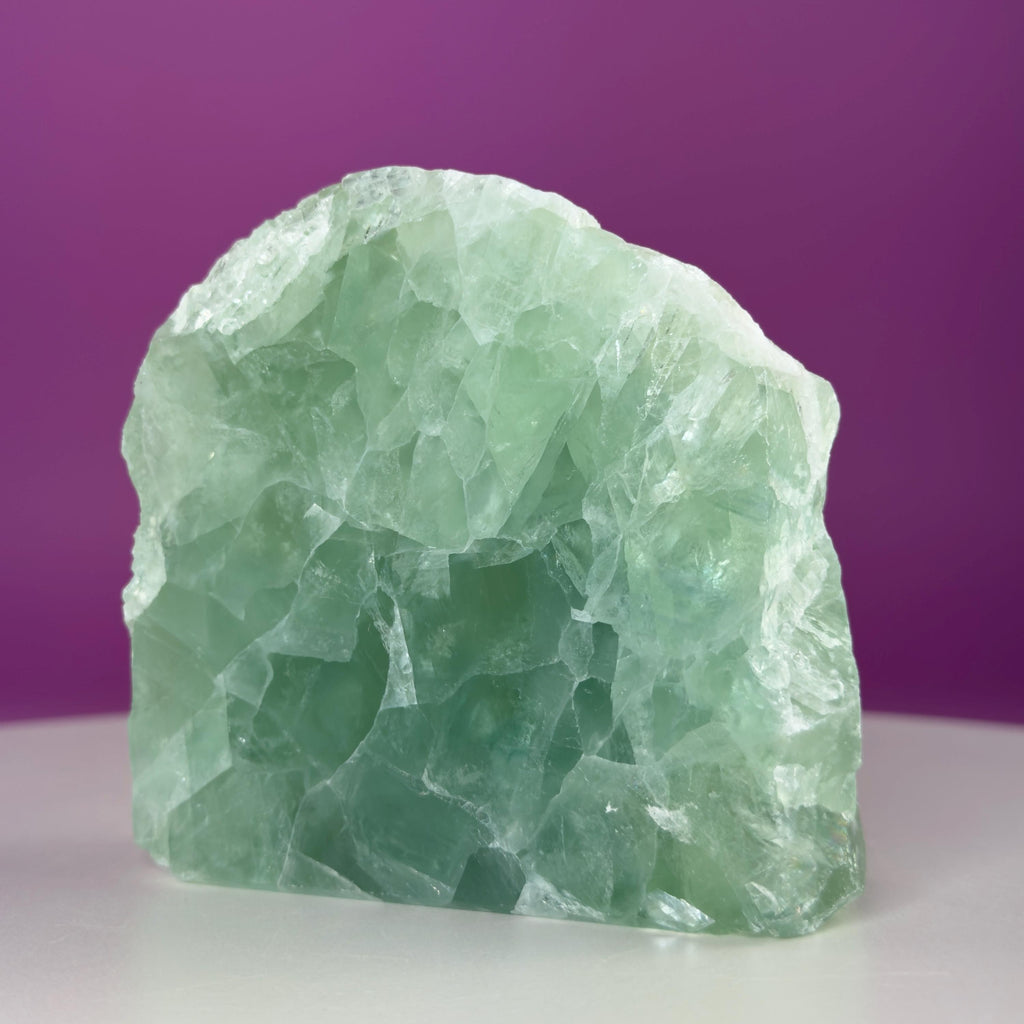 Green Fluorite Crystal Free Form UV Reactive