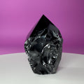 Black Obsidian Top Polished Point | Raw Volcanic Glass Crystal