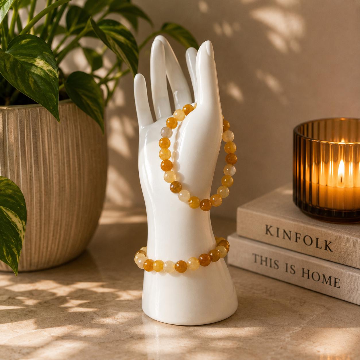 Golden Healer Bracelet 8mm Yellow Crystal Stretch Bracelet
