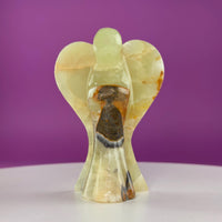 Green Onyx Angel Carving Crystal Guardian Figurine