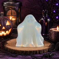 Opalite Ghost Carving Halloween Decor Crystal Figure Collector Display