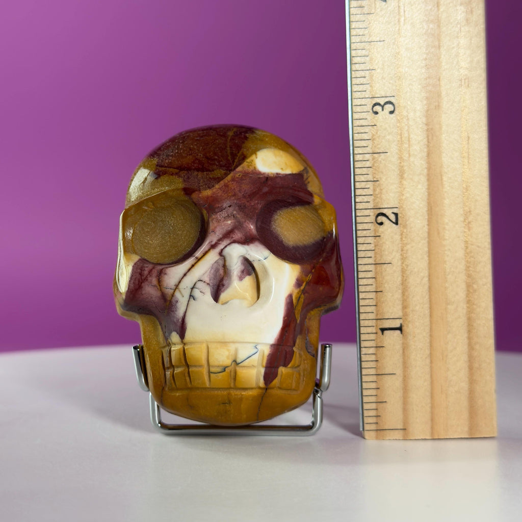 Mookaite Double Skull Carving Two Faces Unique Crystal Sculpture