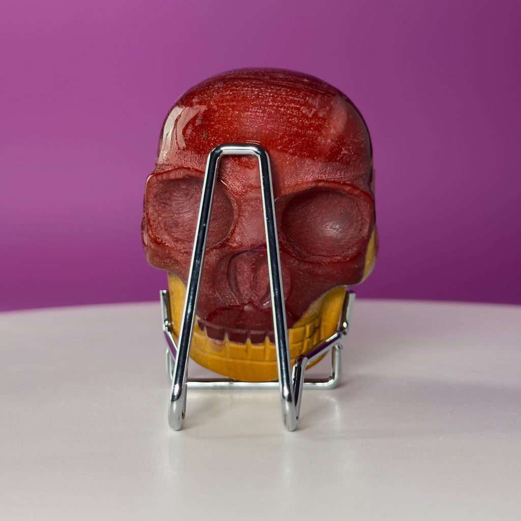 Mookaite Double Skull Carving Two Faces Unique Crystal Sculpture