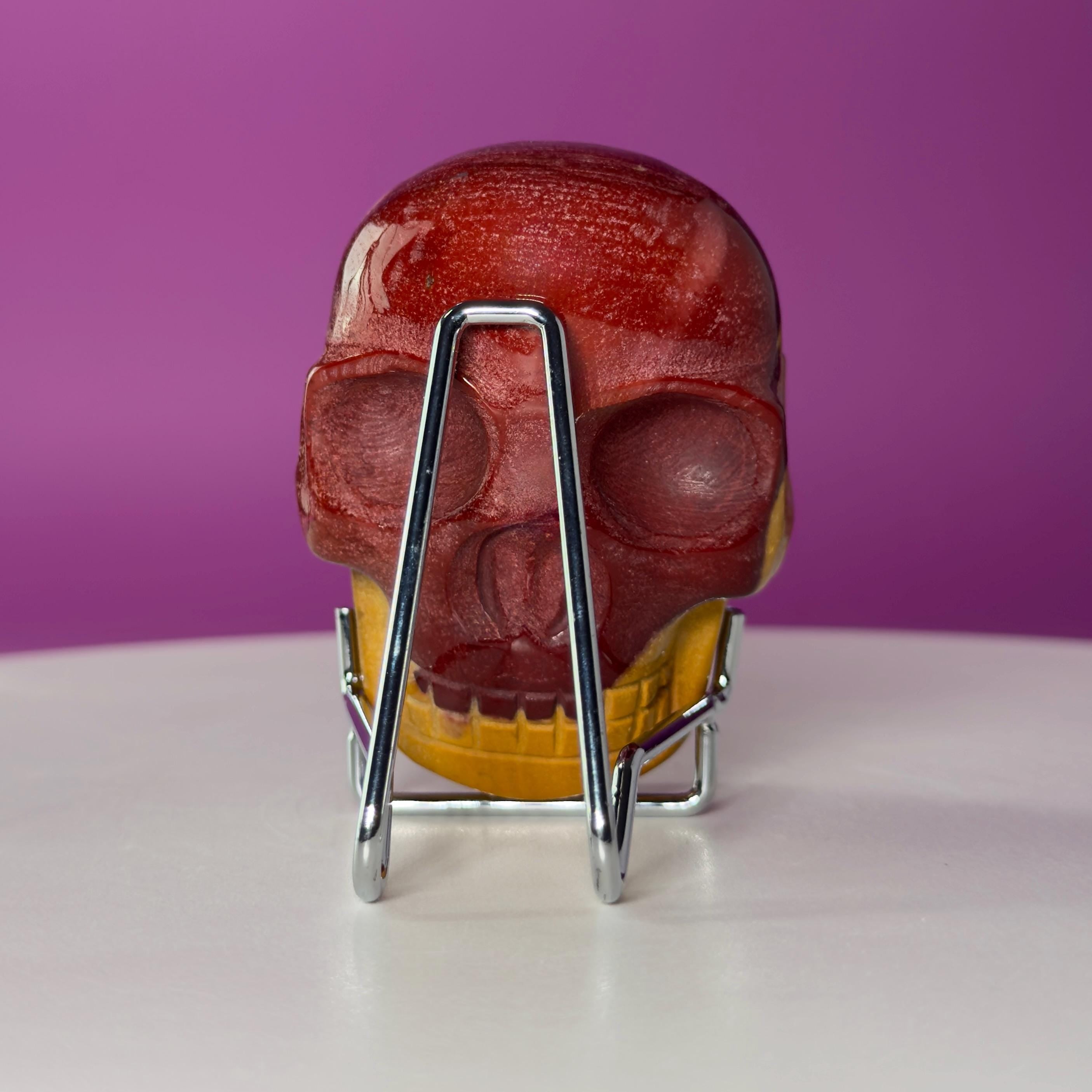 Mookaite Double Skull Carving Two Faces Unique Crystal Sculpture