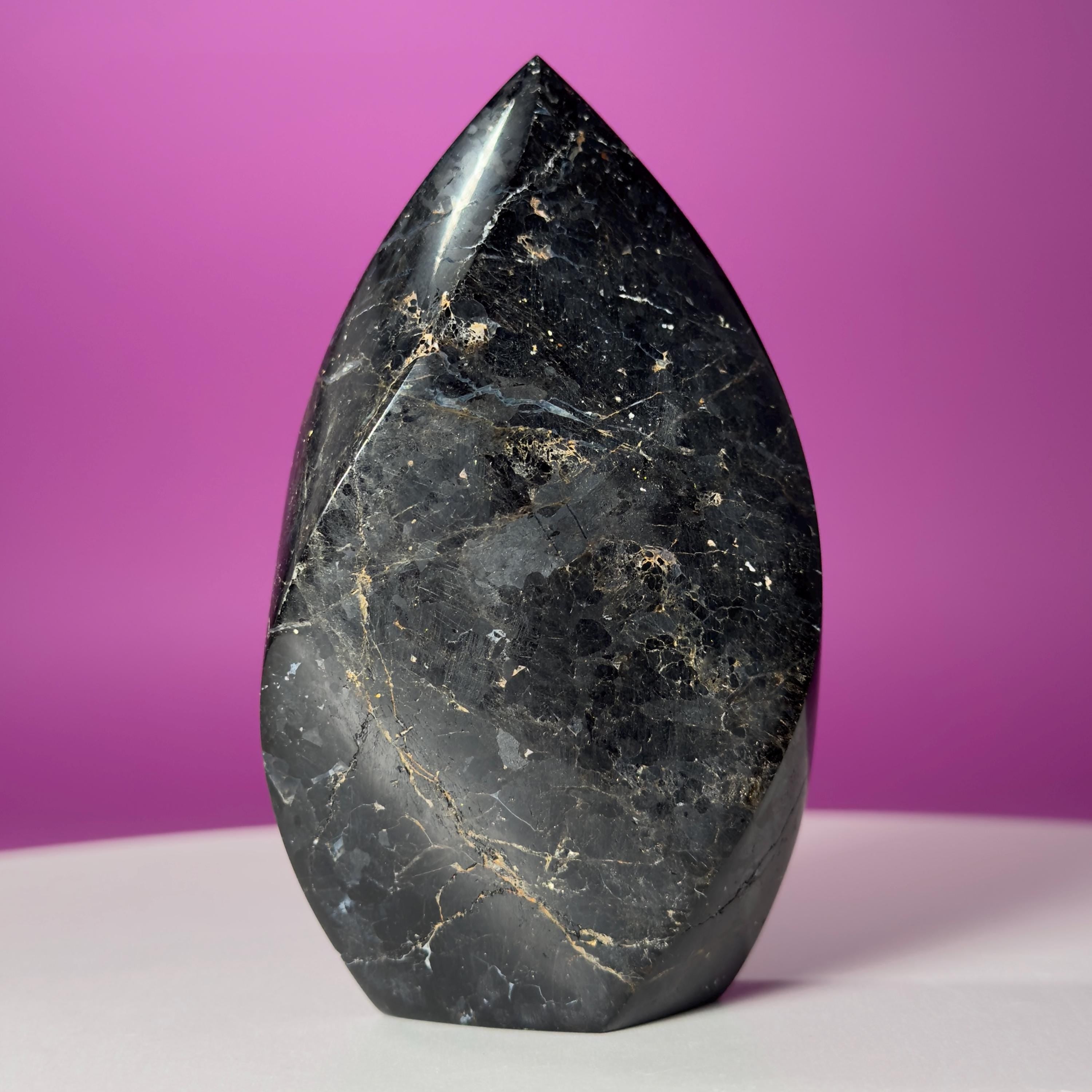 Brazilian Black Tourmaline Flame | Polished Natural Crystal