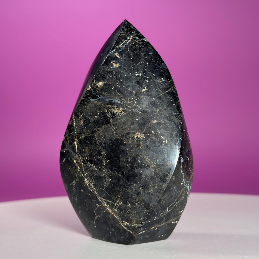Brazilian Black Tourmaline Flame | Polished Natural Crystal