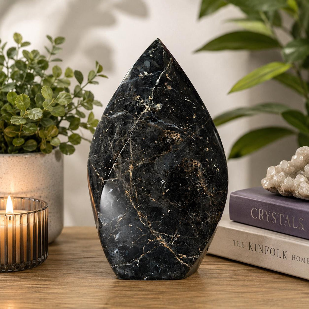 Brazilian Black Tourmaline Flame | Polished Natural Crystal