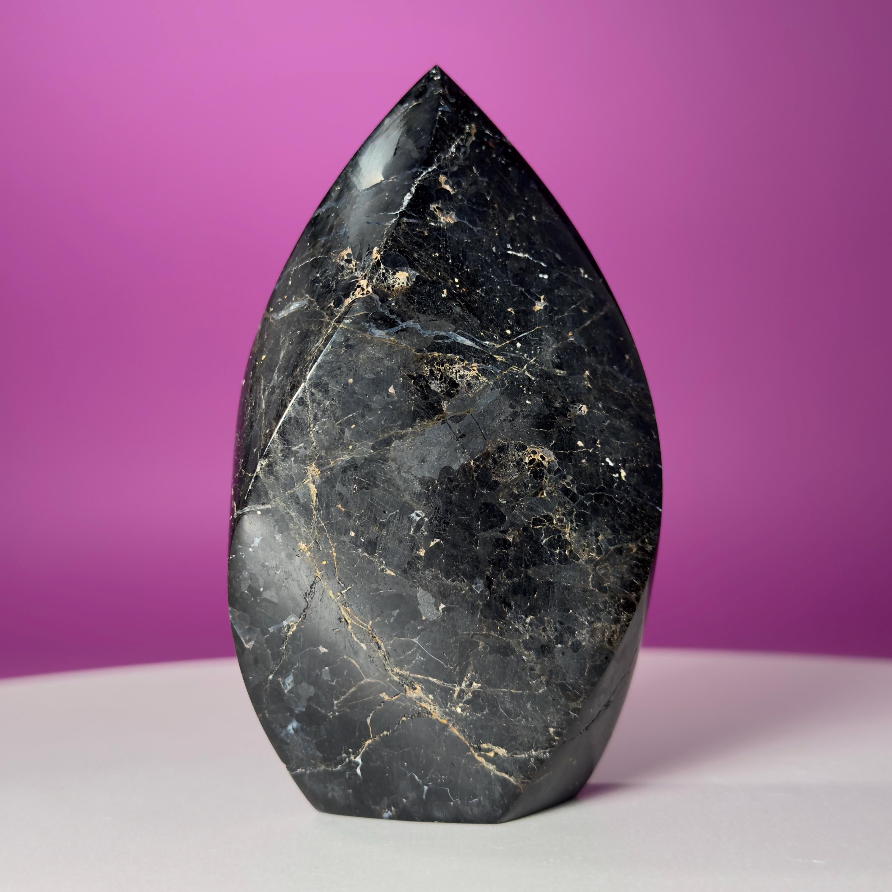 Brazilian Black Tourmaline Flame | Polished Natural Crystal