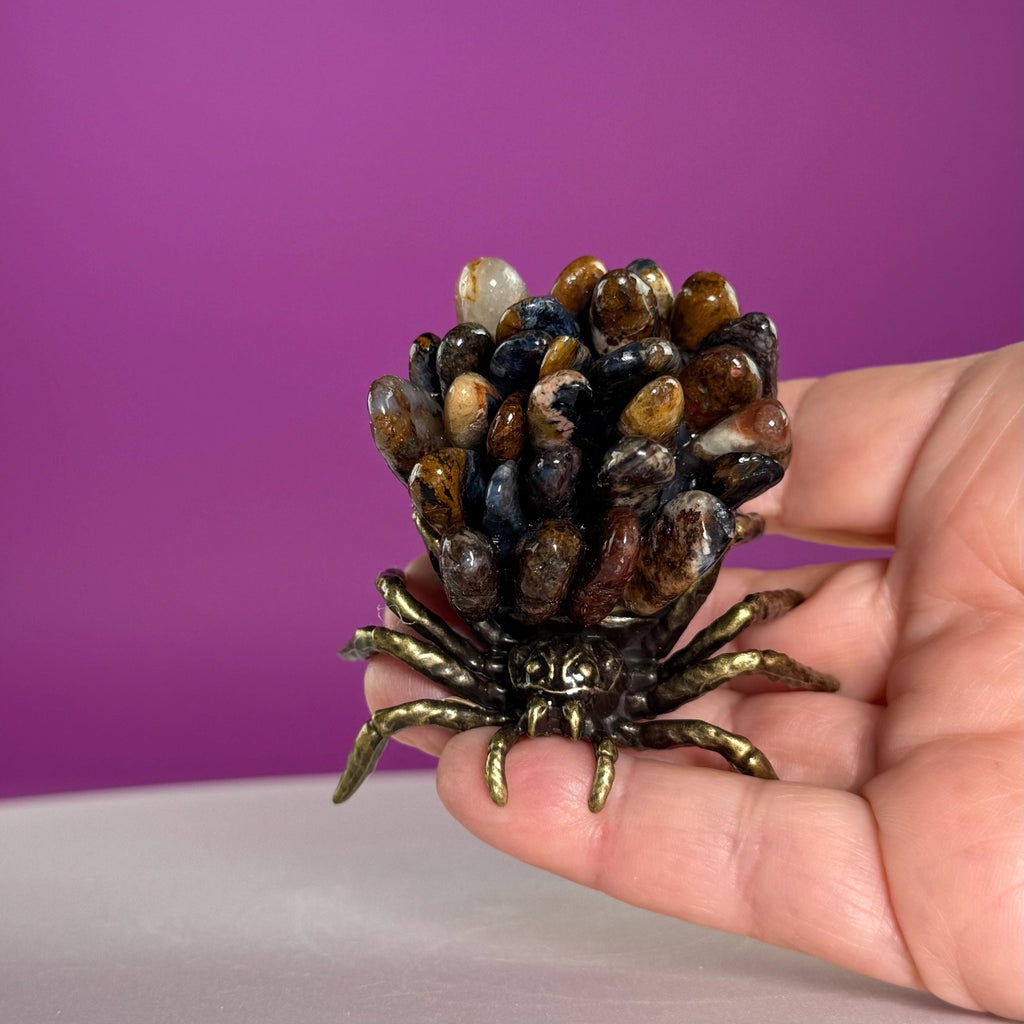 Pietersite Spider Crystal Carving | Halloween Decor | Rare Crystal Gift