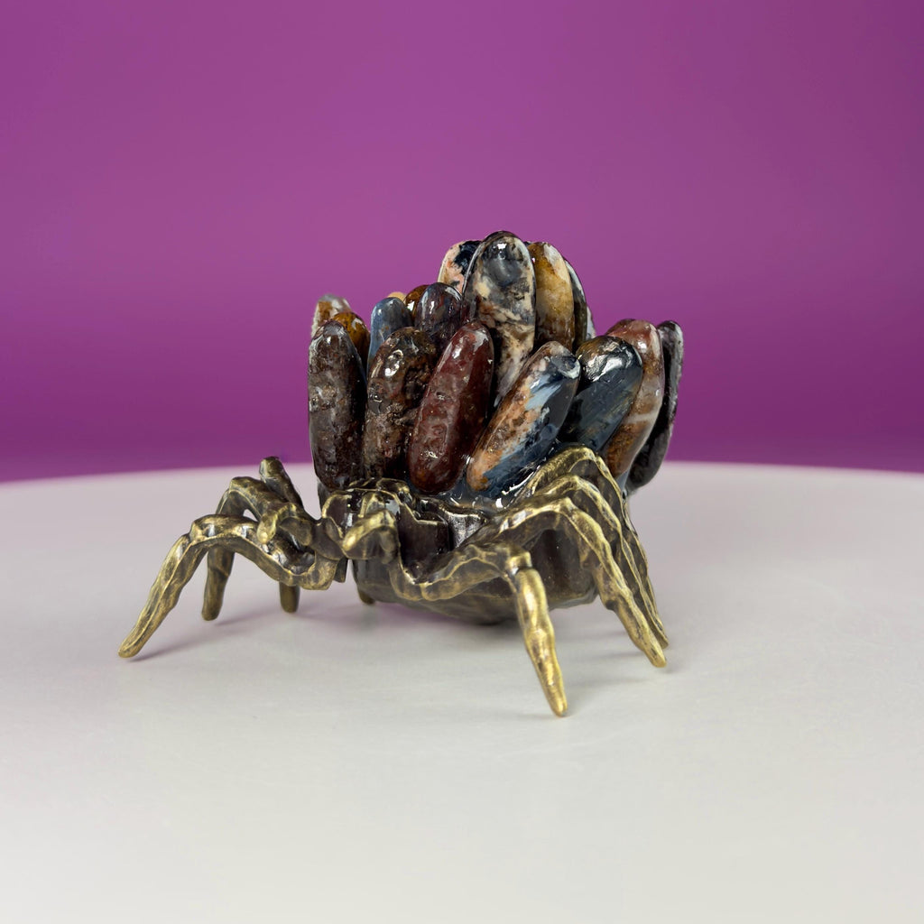 Pietersite Spider Crystal Carving | Halloween Decor | Rare Crystal Gift