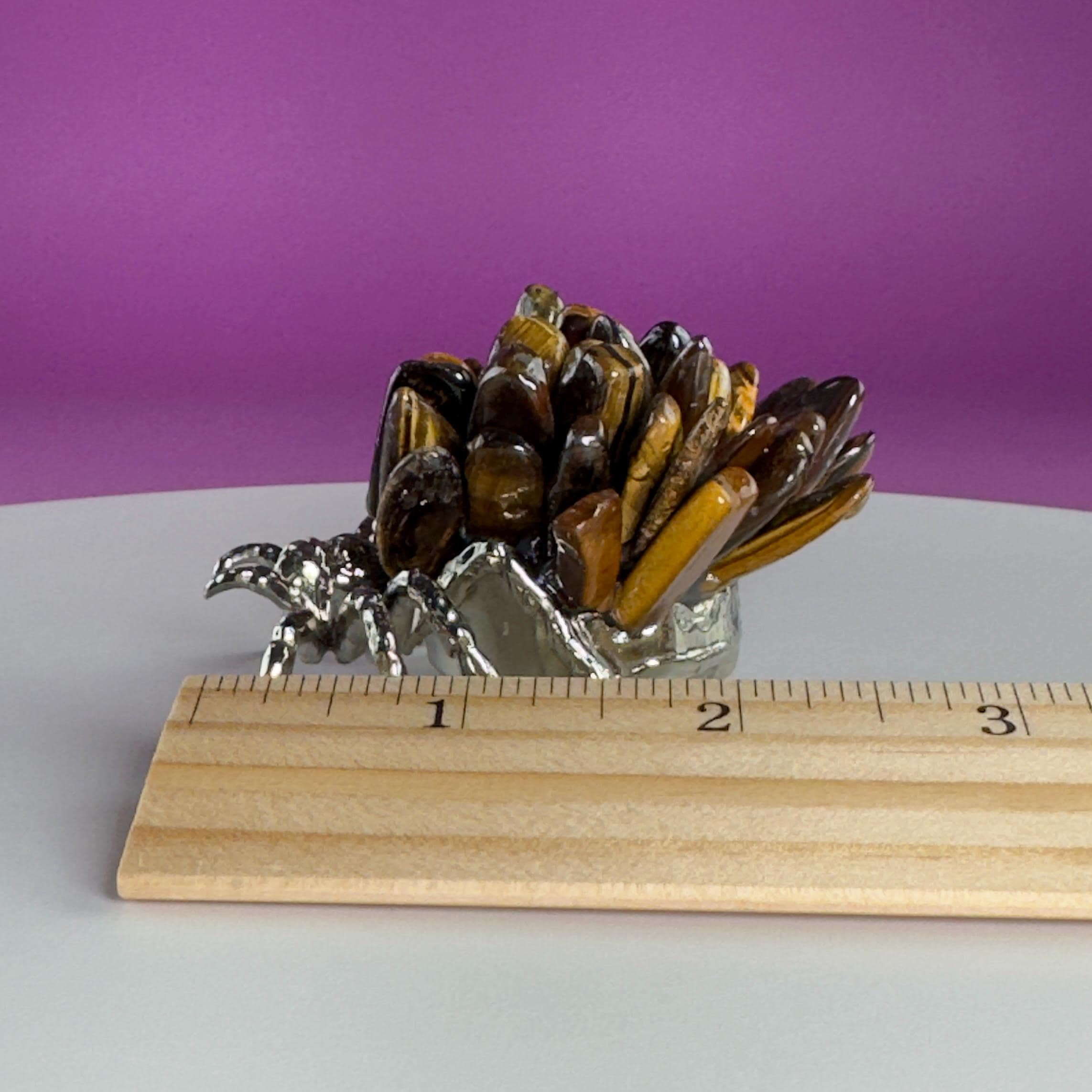 Tiger Eye Spider Crystal Carving | Halloween Decor | Crystal Gift