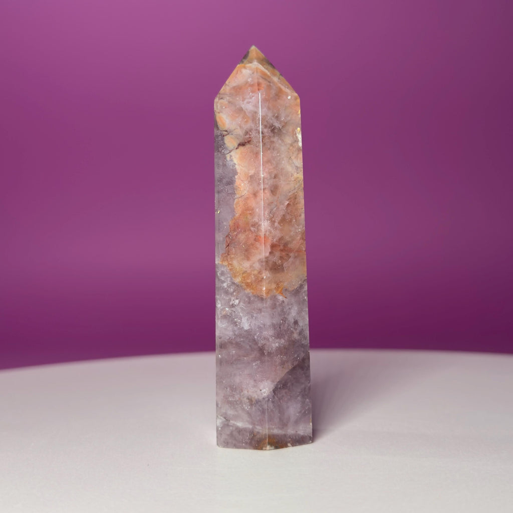 Amethyst Tower with Natural Iron Inclusions