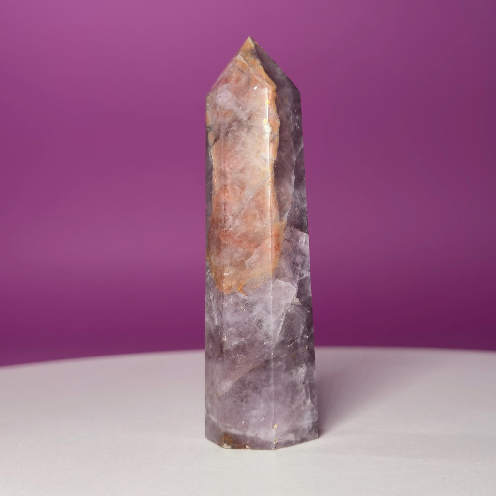 Amethyst Tower with Natural Iron Inclusions