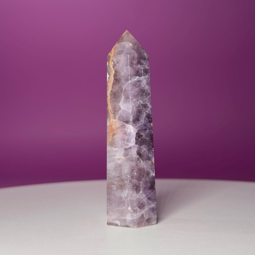Amethyst Tower with Natural Iron Inclusions