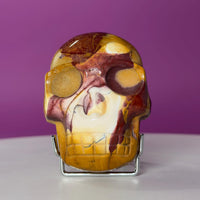 Mookaite Double Skull Carving Two Faces Unique Crystal Sculpture