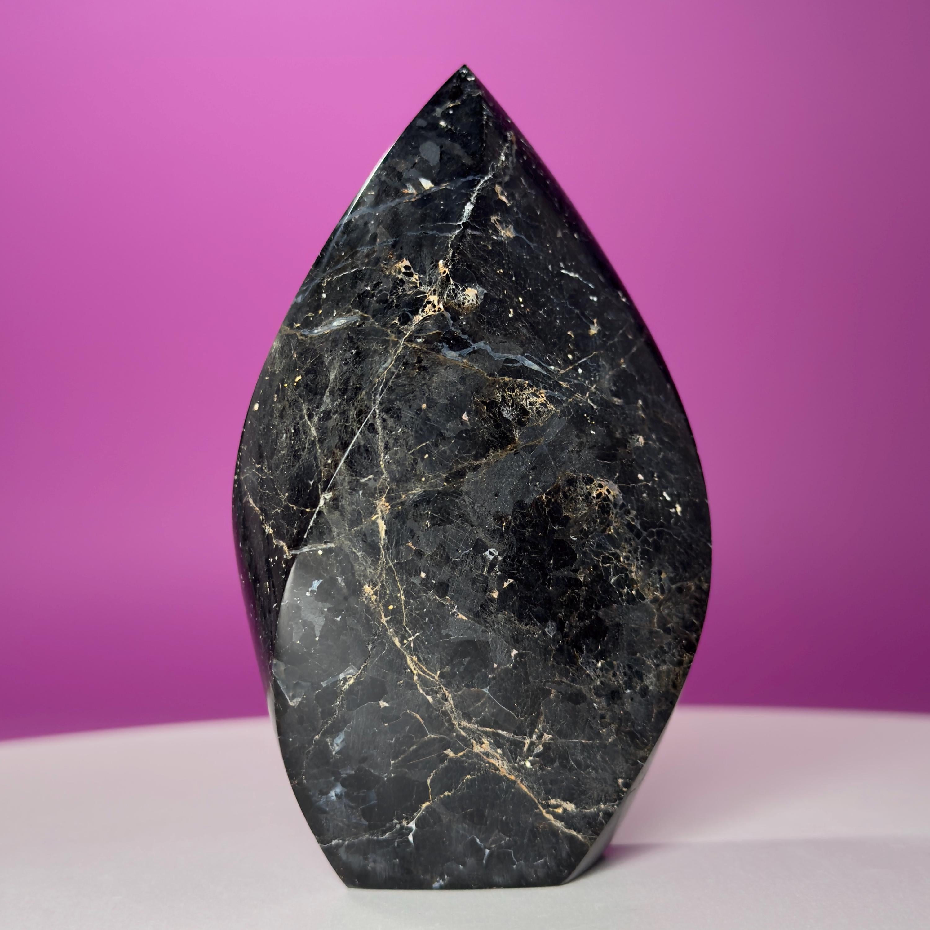 Brazilian Black Tourmaline Flame | Polished Natural Crystal