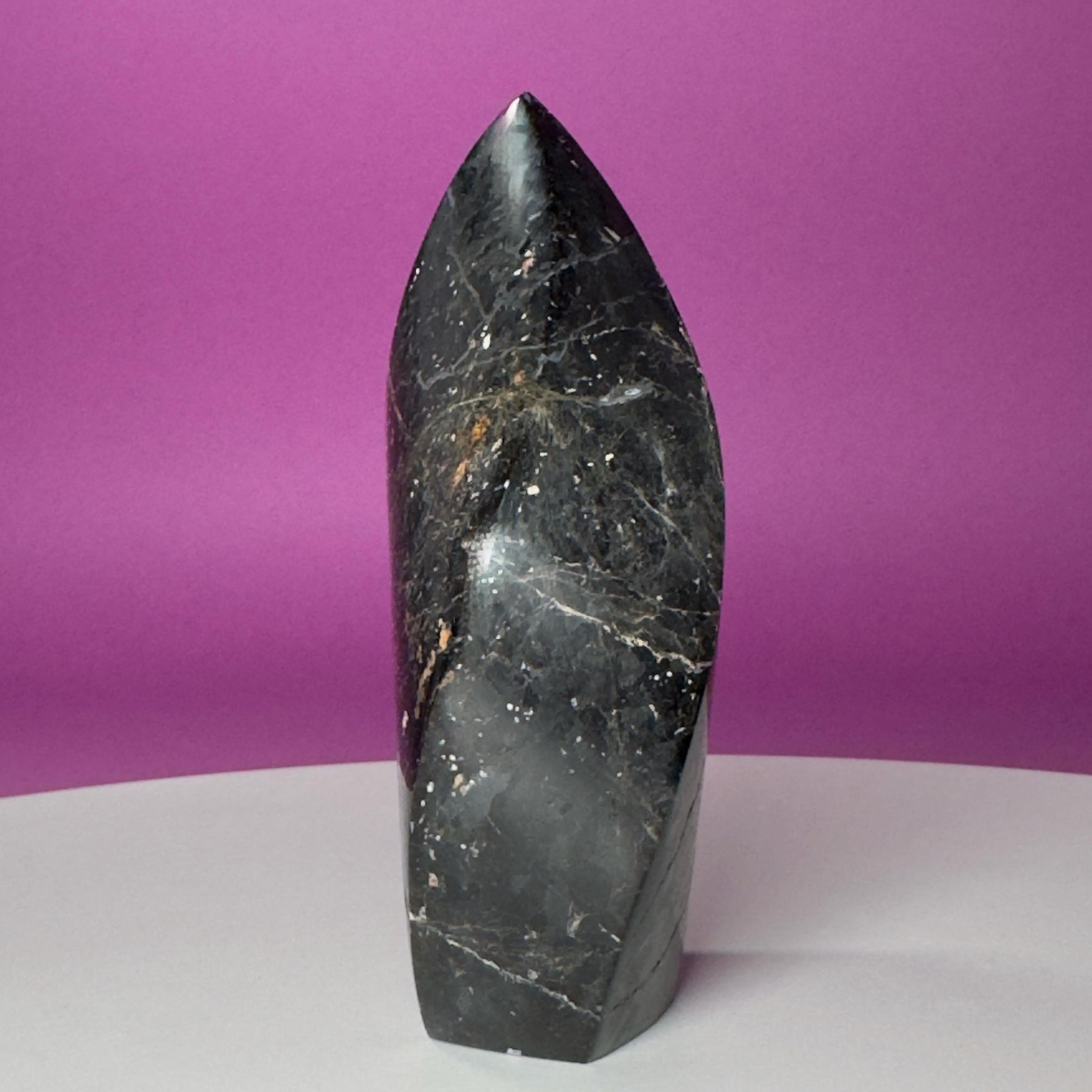Brazilian Black Tourmaline Flame | Polished Natural Crystal