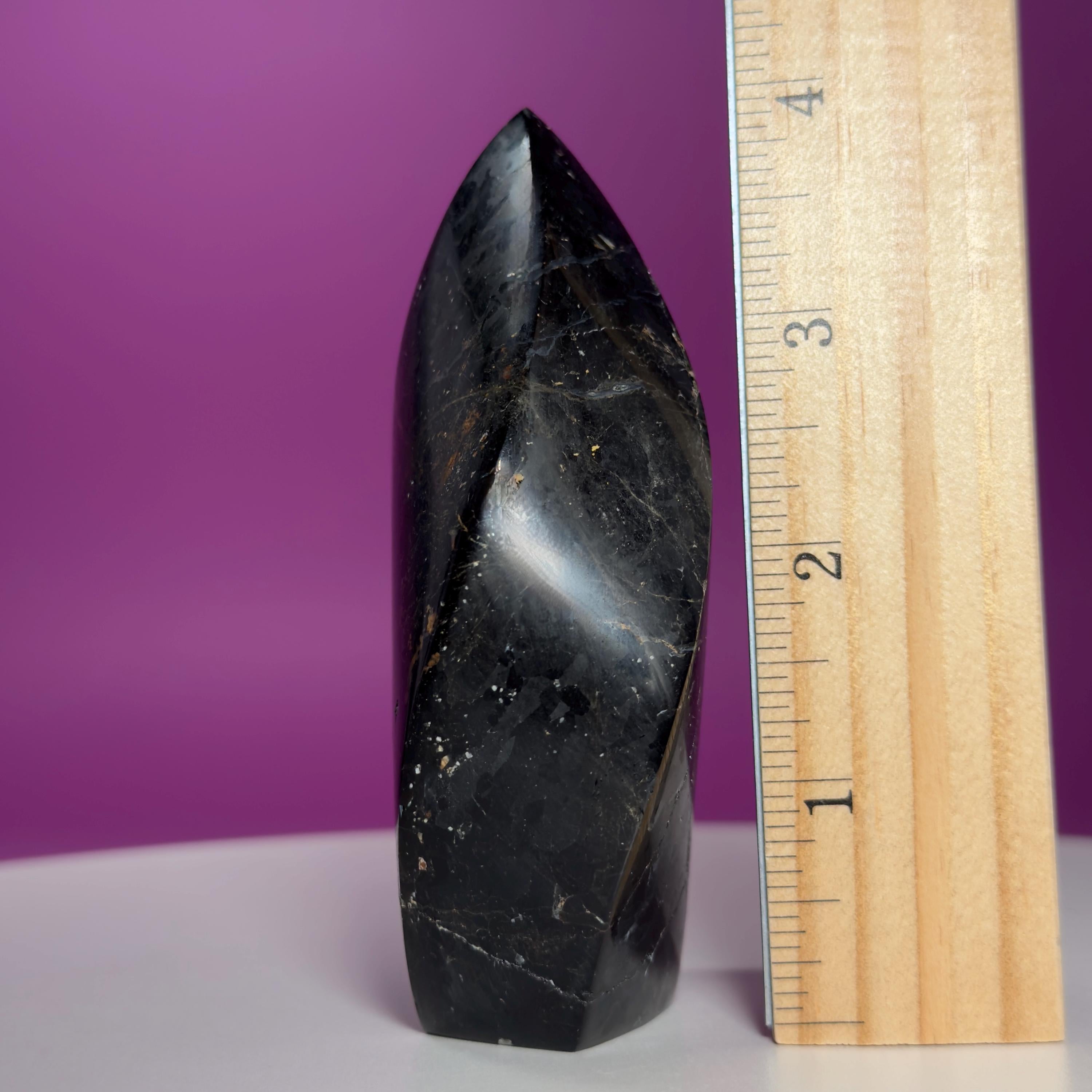 Brazilian Black Tourmaline Flame | Polished Natural Crystal