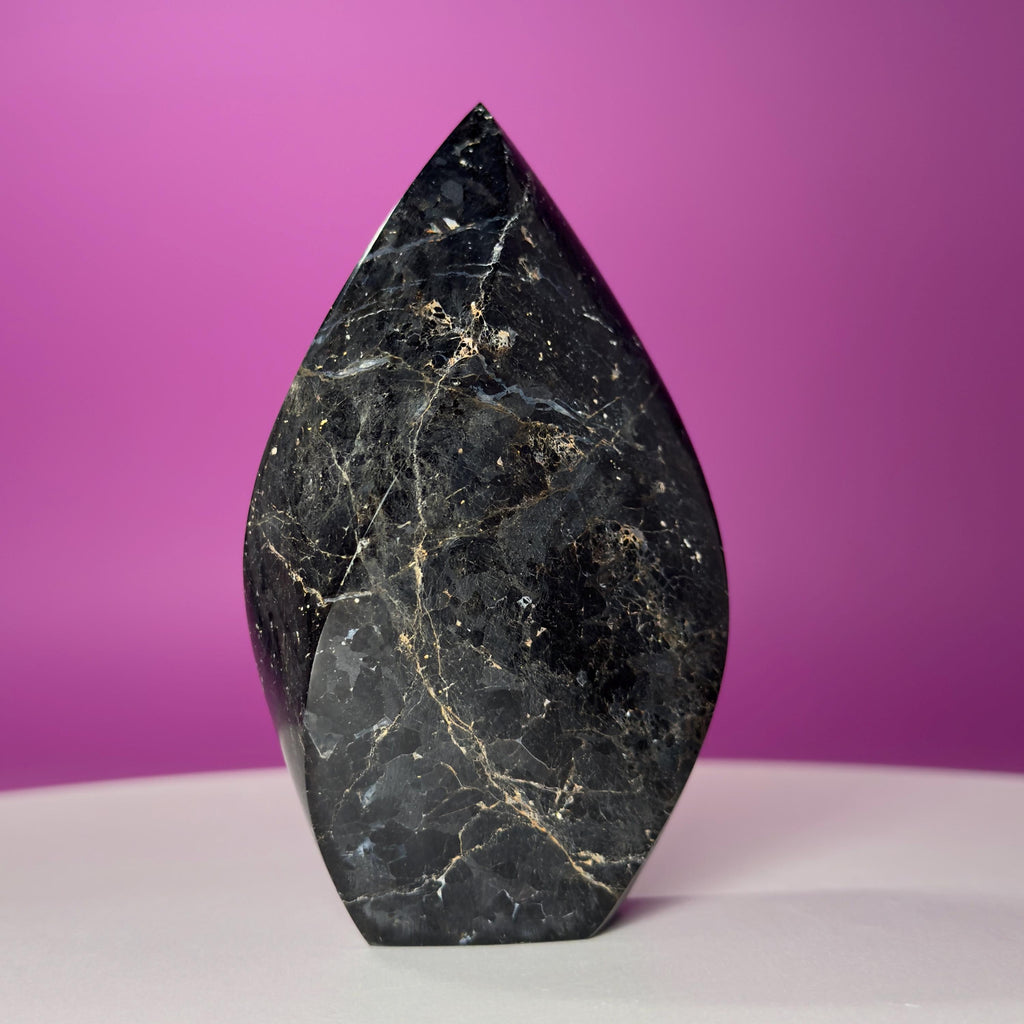 Brazilian Black Tourmaline Flame | Polished Natural Crystal