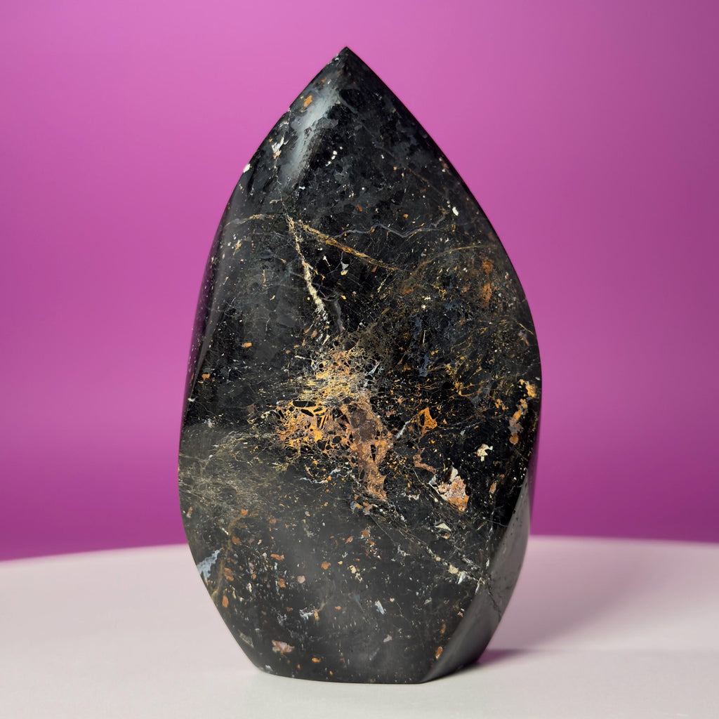 Brazilian Black Tourmaline Flame | Polished Natural Crystal