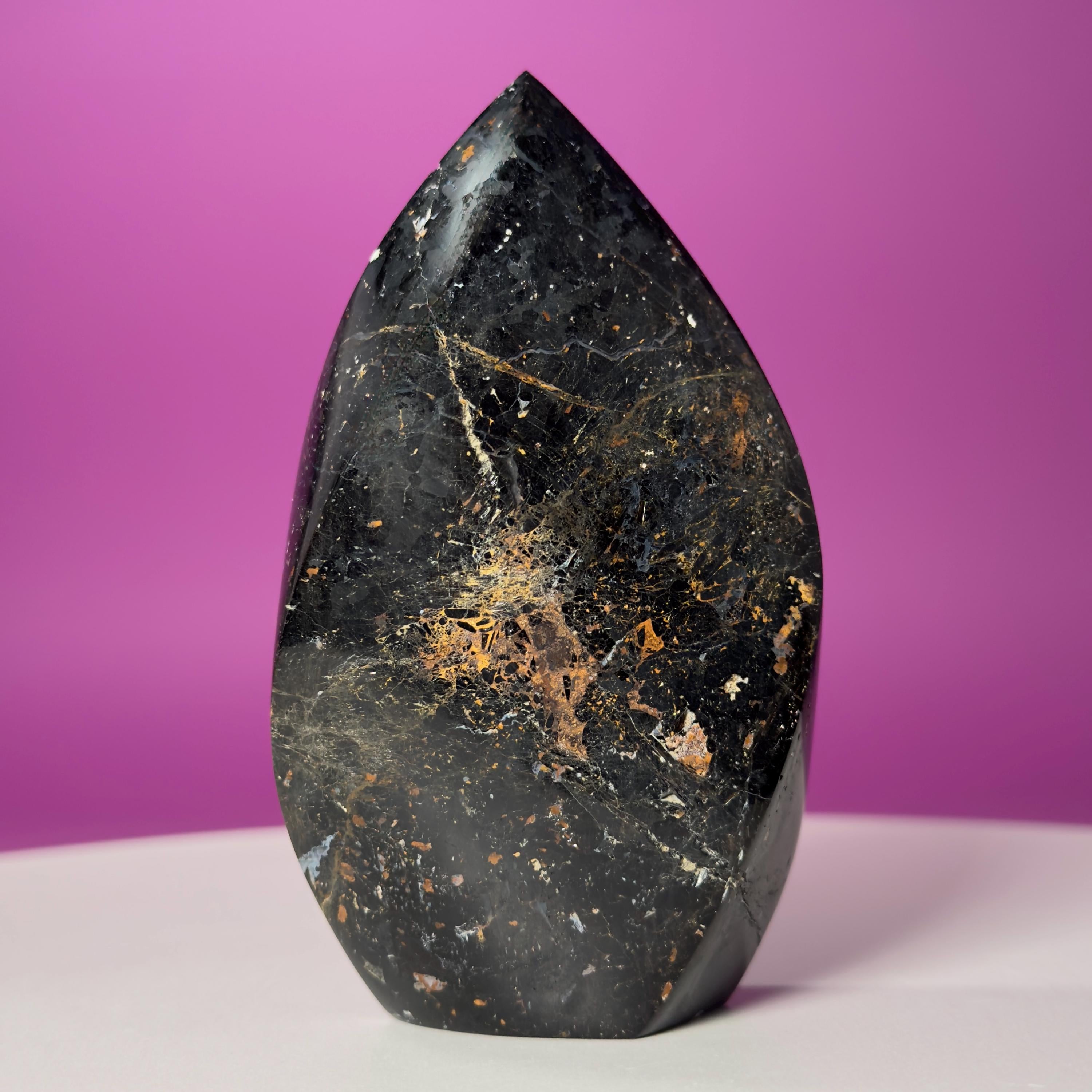 Brazilian Black Tourmaline Flame | Polished Natural Crystal