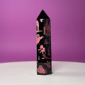 Black Obsidian Halloween Tower with Colorful Spooky Graphics