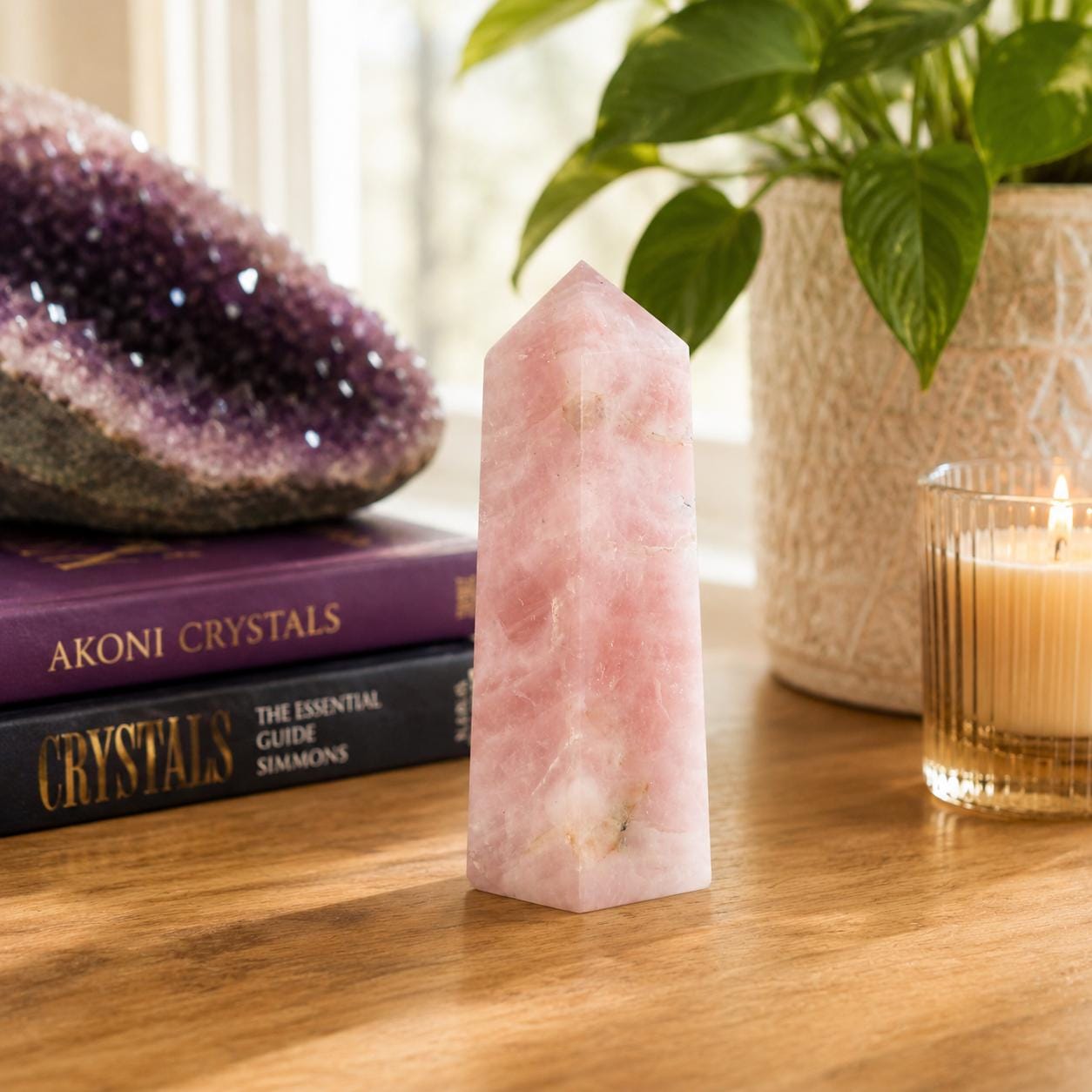 Rose Quartz Tower Pink Crystal Point Love Stone Healing Crystal